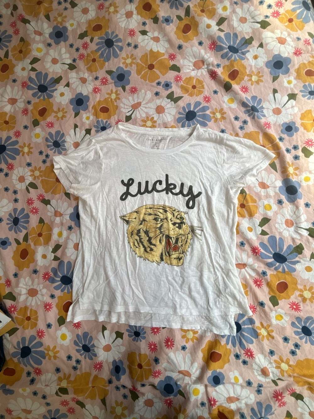 Lucky Brand Tiger Graphic White T-Shirt - Picture 2 of 3